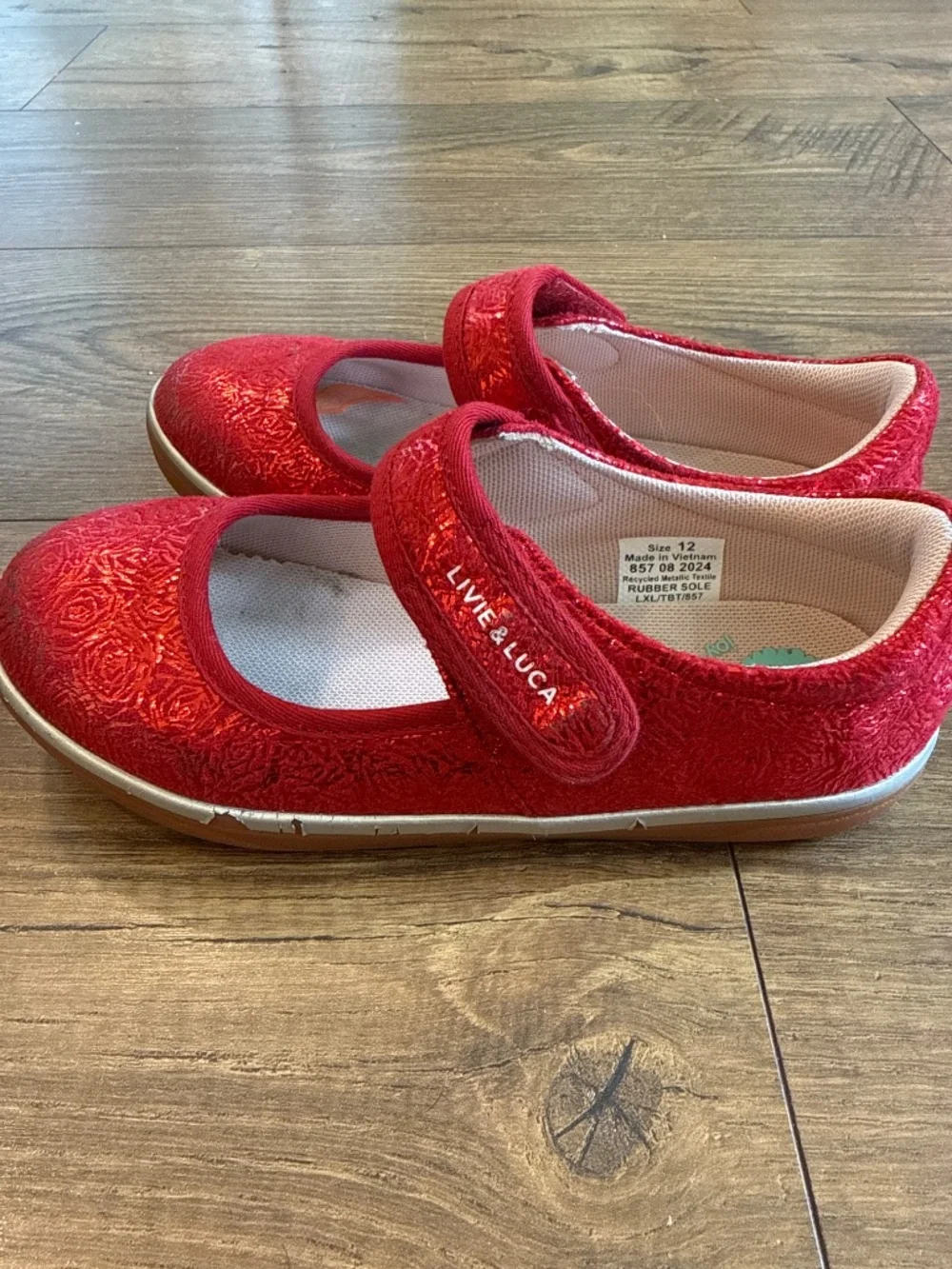 Livie and Luca Red Sparkle Mary Janes